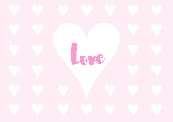 Открытка День Розового Валентина Сердцем Текстом — стоковое фото