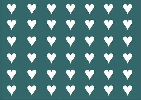 Πράσινο Αγίου Βαλεντίνου Ημέρα Καρτ Ποστάλ Πολλές Μικρές Καρδιές — Φωτογραφία Αρχείου