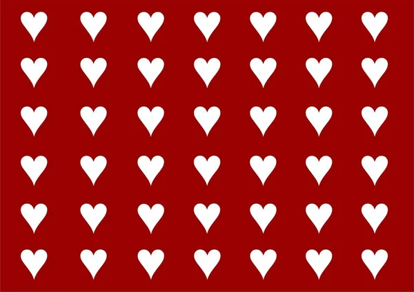Κόκκινο Αγίου Βαλεντίνου Ημέρα Καρτ Ποστάλ Πολλές Μικρές Καρδιές — Φωτογραφία Αρχείου