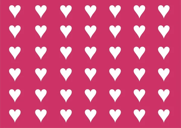 Pink Valentine\'s Day postcard with many little  hearts