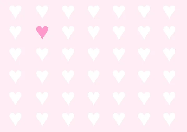 Love Heart Background Poster February White Pink — Stock Photo, Image