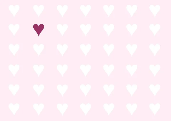 Szerelem Szív Háttér Plakát Február Fehér Rózsaszín — Stock Fotó