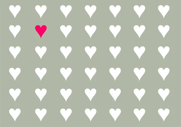 Amor Coração Fundo Cartaz Fevereiro Cinza Branco — Fotografia de Stock