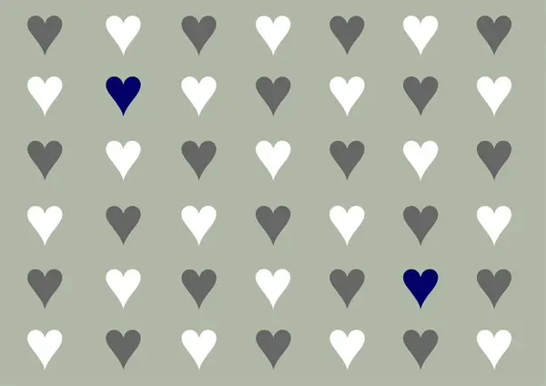 Liebe Herz Hintergrund Poster Februar Grau Weiß — Stockfoto