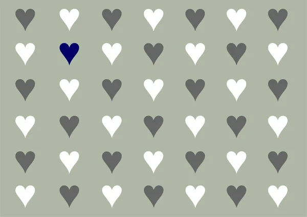 Amour Coeur Fond Affiche Février Gris Blanc — Photo