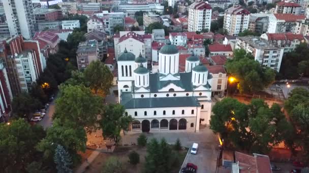 Igreja Ortodoxa Saborna Nis Visão Aérea Sérvia — Vídeo de Stock