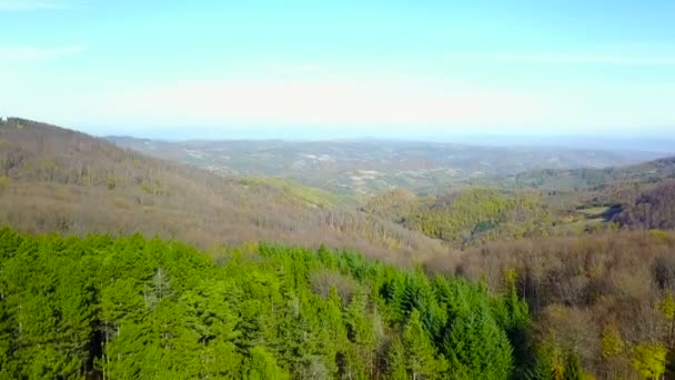 Mountain Cer Vista Aerea Foresta Rurale Serbia Autunno — Video Stock