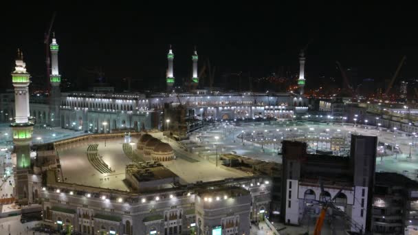 Vue Dessus Masjidil Haram Qui Est Encore Partiellement Construction Mecque — Video