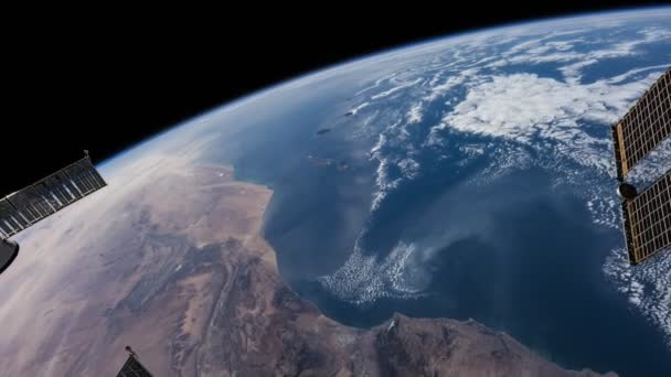从国际空间站 Iss 射出的地球的时间流逝 由公共领域图像创建 Nasa 约翰逊航天中心提供 — 图库视频影像