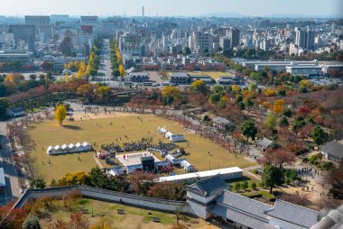 Himeji Kalesi parkı, Hyogo Prefecture, Japonya.