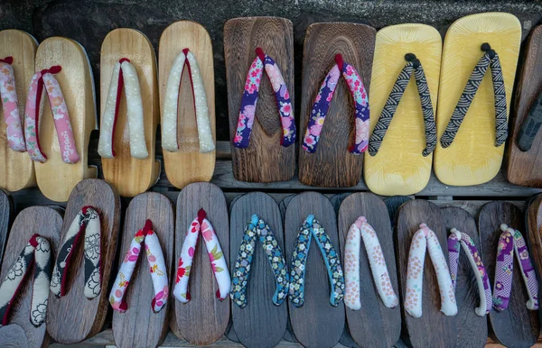 Calzado Madera Tradicional Japonés Geta Normalmente Usado Por Los Japoneses — Foto de Stock