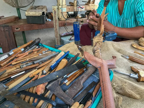 Ferramentas Usadas Para Esculpir Punho Keris — Fotografia de Stock