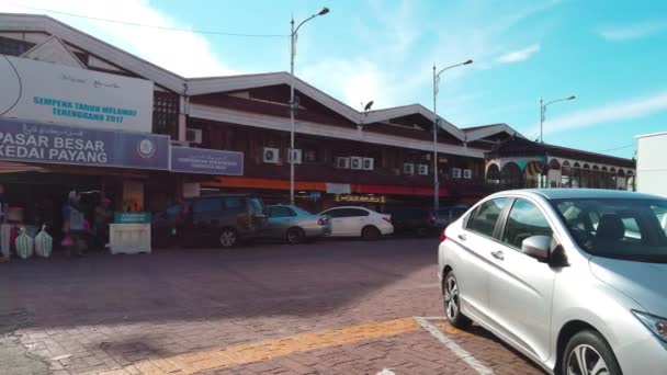 Kuala Terengganu Malasia Abril 2019 Vista Exterior Del Mercado Payang — Vídeos de Stock