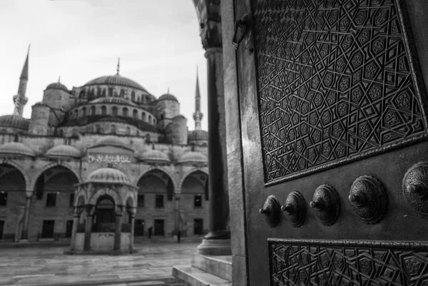 Imagem Preto Branco Sultão Ahmet Mesquita Azul Istambul Turquia — Fotografia de Stock