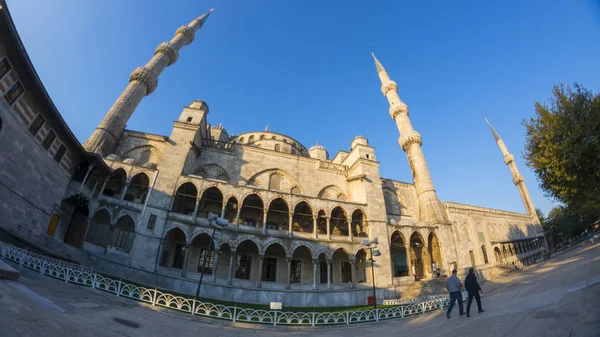 Exteriér Sultanahmet Modrá Mešita Istanbulu Turecko Během Vodopádů — Stock fotografie