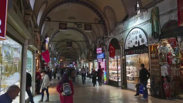 Istanbul Turquia Setembro 2016 Fileiras Loja Dentro Grande Bazar Istambul — Vídeo de Stock