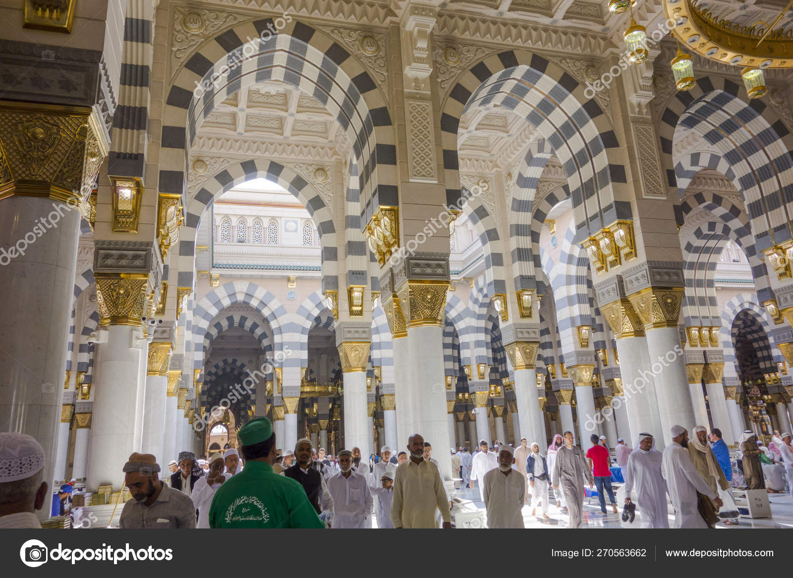 Madina Saudi Arabia December 2014 Interior View Masjid