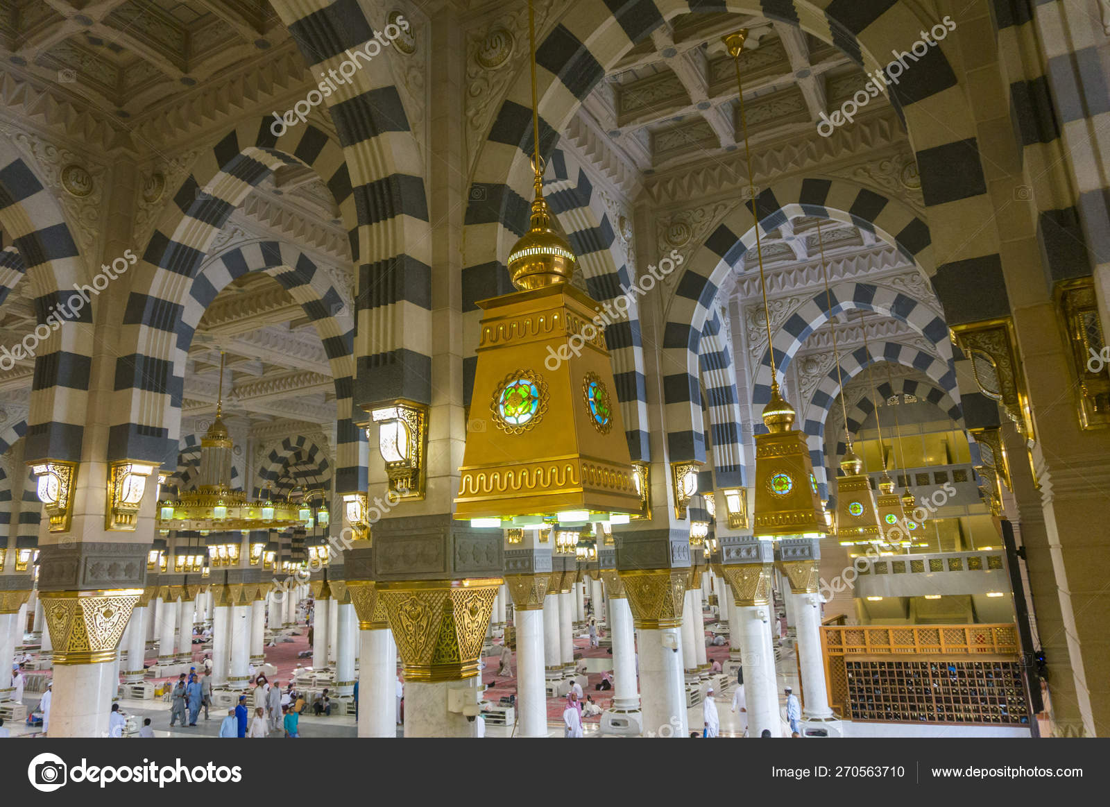 Madina Saudi Arabia December 2014 Interior Top View Masjid