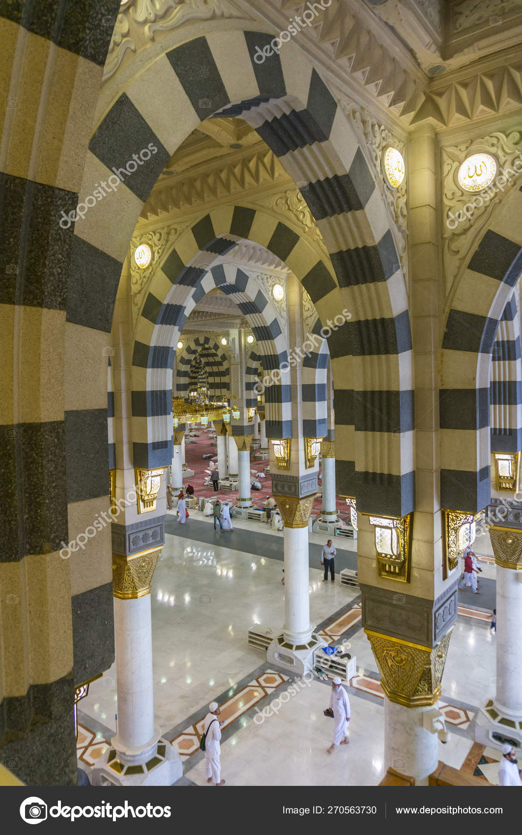 Madina Saudi Arabia December 2014 Interior Top View Masjid