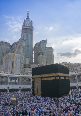 Skyline with Abraj Al Bait (Royal Clock Tower Makkah) (left) in  clipart