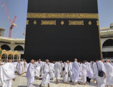 Mekke, Suudi Arabistan-24 Ocak 2018: Kimliği belirsiz Müslüman hacı