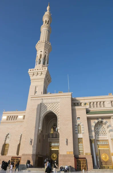 Uno dei minareti della moschea Nabawi ad Al Madinah, Arabia Saudita — Foto Stock