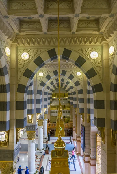 Moorish Arches Int Interior Masjid Mosque Nabawi Madinah Saudi Arabia — Stock Photo, Image