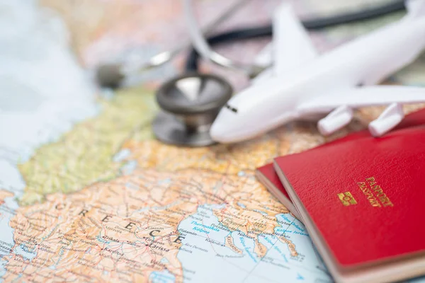 Health/medical tourism or foreign insurance travel concept.