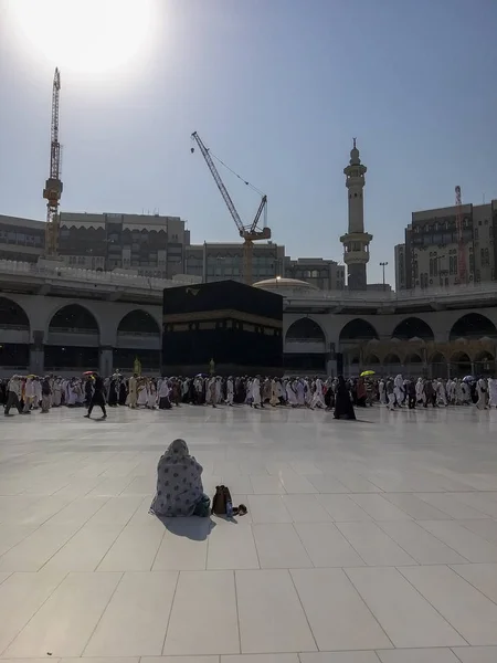 Mecca Szaúd Arábia Augusztus 2019 Ismeretlen Női Hajj Zarándokok Nézi — Stock Fotó