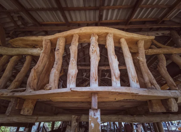 Balkon Van Een Traditionele Oude Mini Moskee Gemaakt Van Natuurlijk — Stockfoto