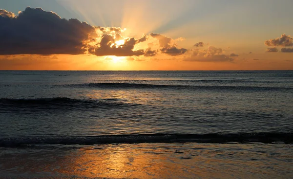 Sunrise Rays Playa Del Carmen Riviera Maya Mexico — Stock Photo, Image