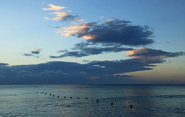 Changing Clouds Colors Sunrise Riviera Maya Mexico — Stock Photo, Image