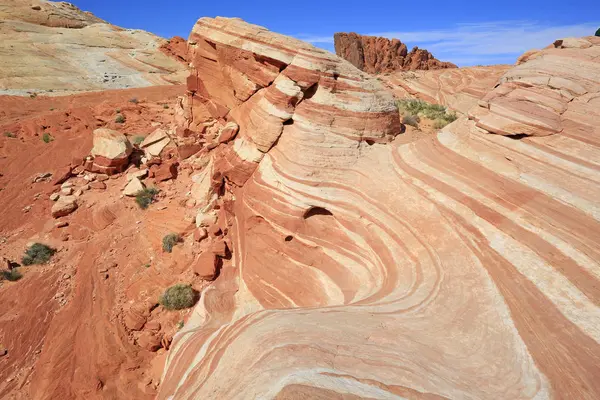 Firw Wave Dan Gibraltar Rock Lembah Negara Api Nevada — Stok Foto