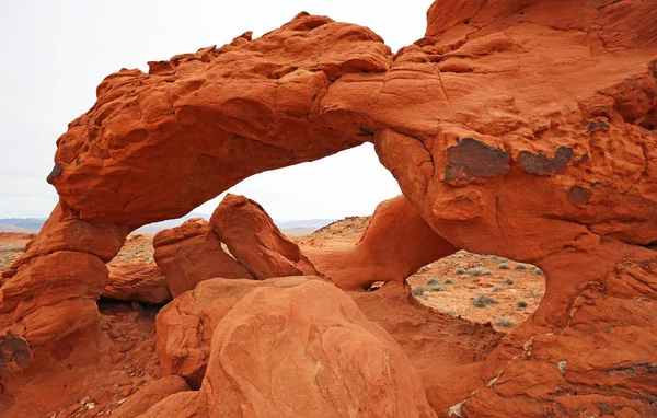 Nienazwane Podwójne Łuku Dolina Ogień State Park Nevada — Zdjęcie stockowe