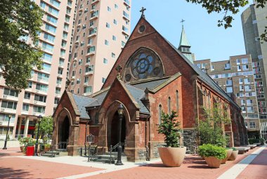 Kilisenin Good Shepherd - Roosevelt Adası, New York şehrinin girişinde