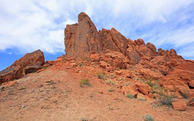 Cebelitarık Rock yakın up - Vadisi yangın State Park, Nevada