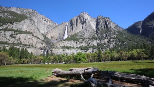 Registro Madeira Yosemite Falls Parque Nacional Yosemite Califórnia — Vídeo de Stock