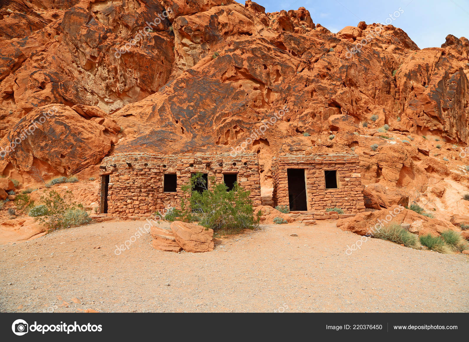 Landscape Cabins Valley Fire State Park Nevada Stock Photo
