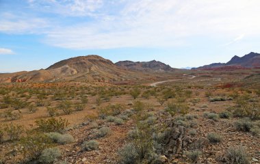 Çölde - Vadisi yangın State Park, Nevada kıvrıla kıvrıla yol