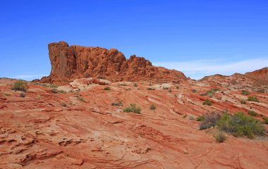 Cebelitarık Rock - Vadisi yangın State Park, Nevada ile kırmızı manzara