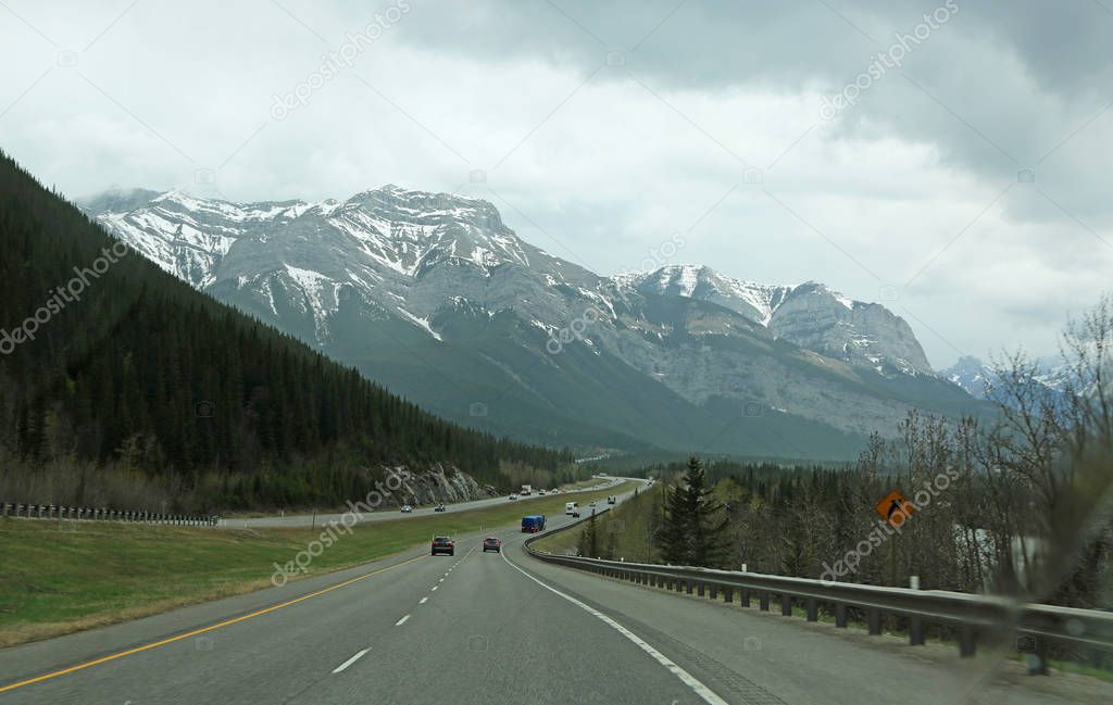 Traveling Trans Canada hwy  - Banff National Park, Alberta, Canada