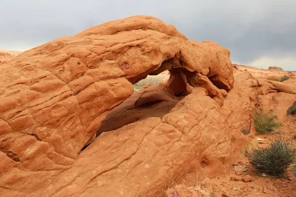 Całuje Węża Arch Dolina Ogień State Park Nevada — Zdjęcie stockowe