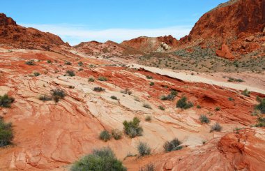Kırmızı kumtaşı - Vadisi yangın State park, Nevada dalgalarda