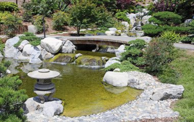 Japon bahçe - San Diego, Kaliforniya, Balboa Park romantik Köprüsü