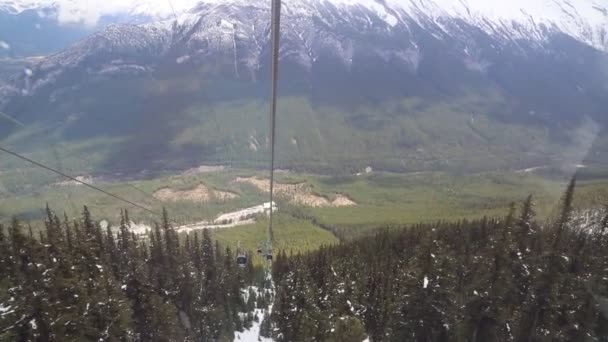 Banff Gondola Går Ner Banff National Park Alberta Kanada — Stockvideo