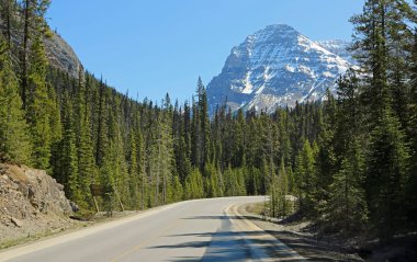 MT Stephen ve yolun - Yoho Milli Parkı, British Columbia, Kanada