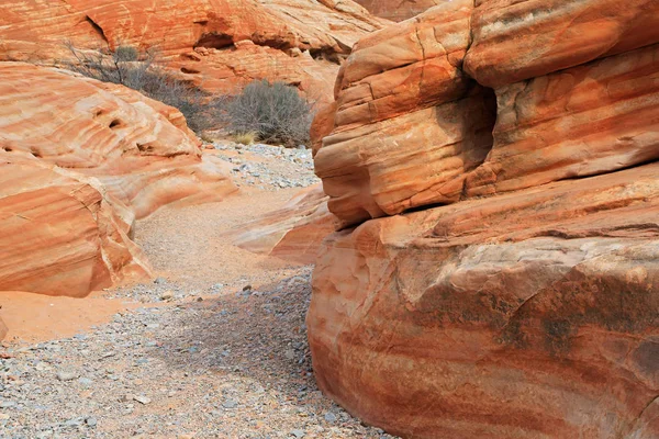 Walking Slot Canyon Valley Fire State Park Nevada — Stock Photo, Image