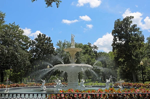 Forsyth Fountain Savannah Georgia — Stock Photo, Image