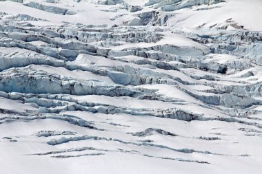 Buzullarda çatlaklar-Columbia Icefield, Jasper Ulusal Parkı, Alberta, Kanada