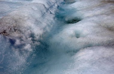 Eriyen buzulun yüzeyi - Jasper Ulusal Parkı, Alberta, Kanada